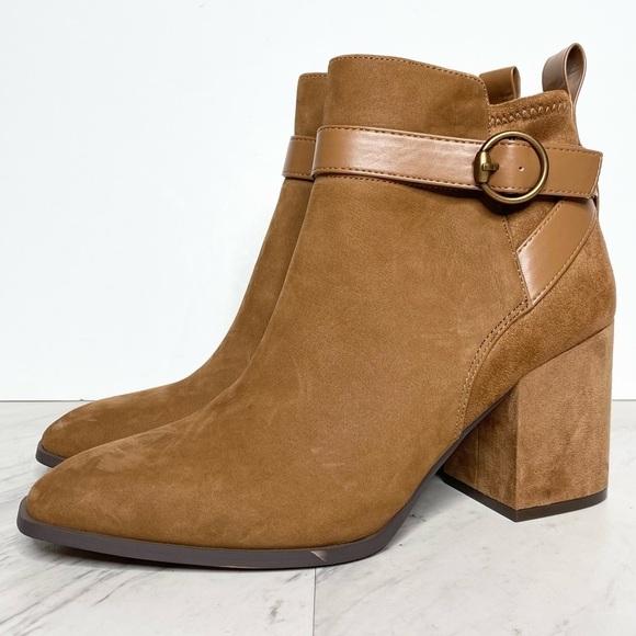 New! Vionic Tenley Toffee Heeled Bootie 10 - Picture 1 of 14